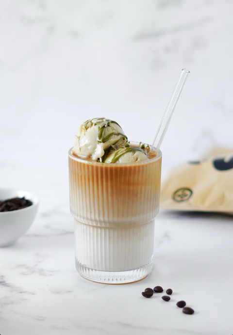 Café crème glacé pistache