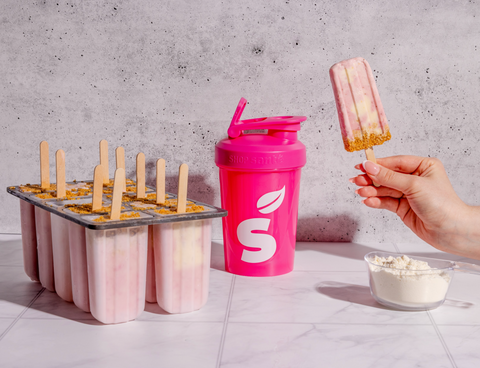Popsicles aux fraises protéinés