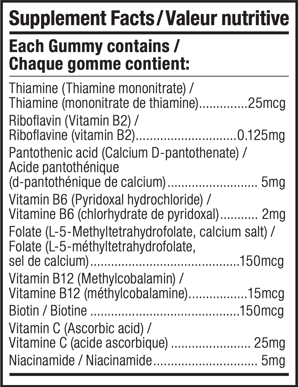 Informations Nutritionnelles