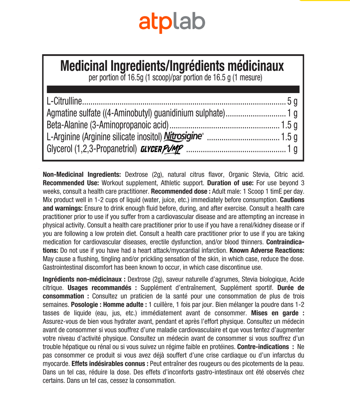Informations Nutritionnelles