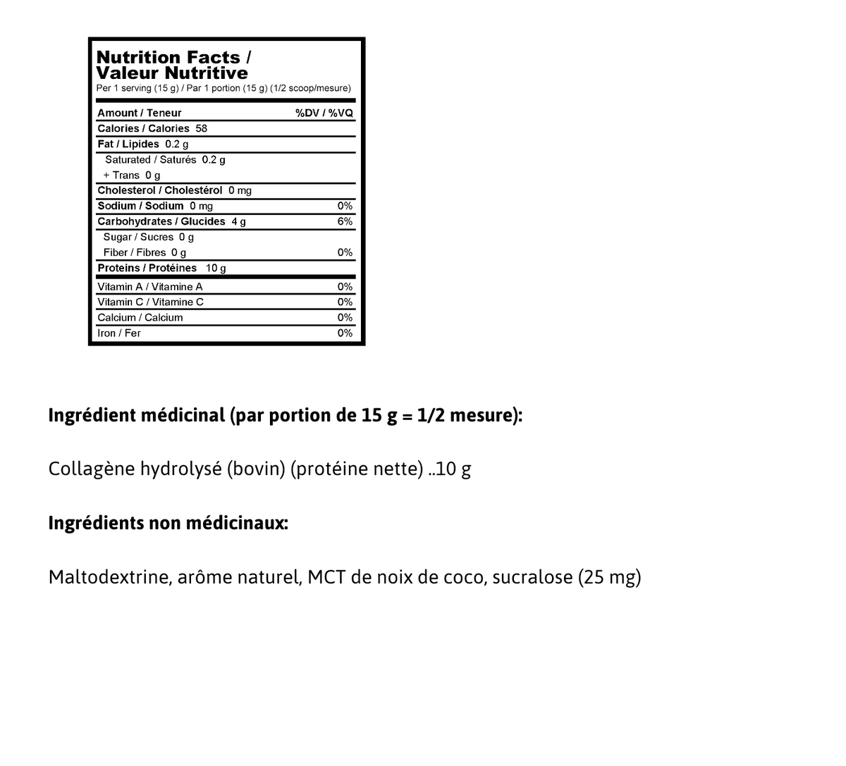 Informations Nutritionnelles