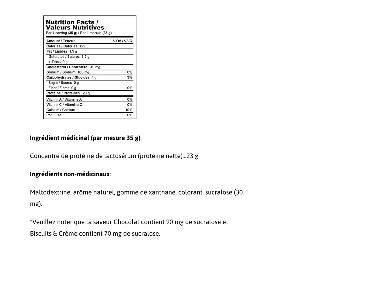 Informations Nutritionnelles