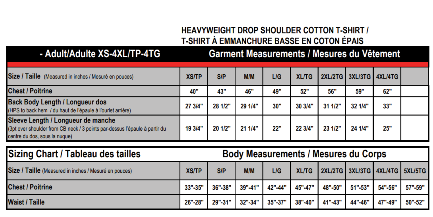 Taille & ajustement