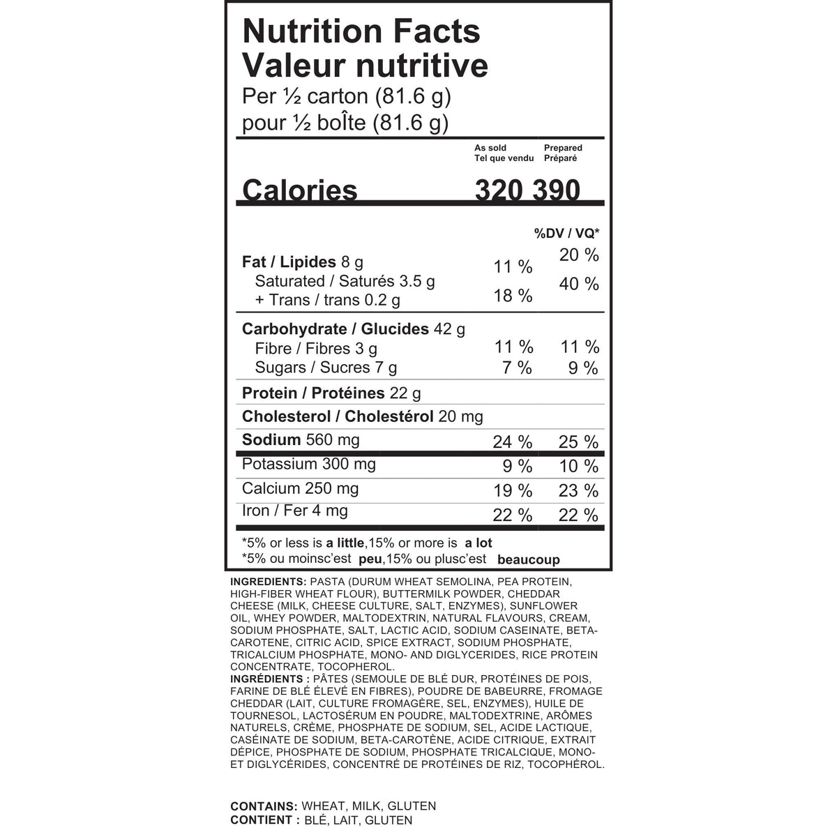 Informations Nutritionnelles