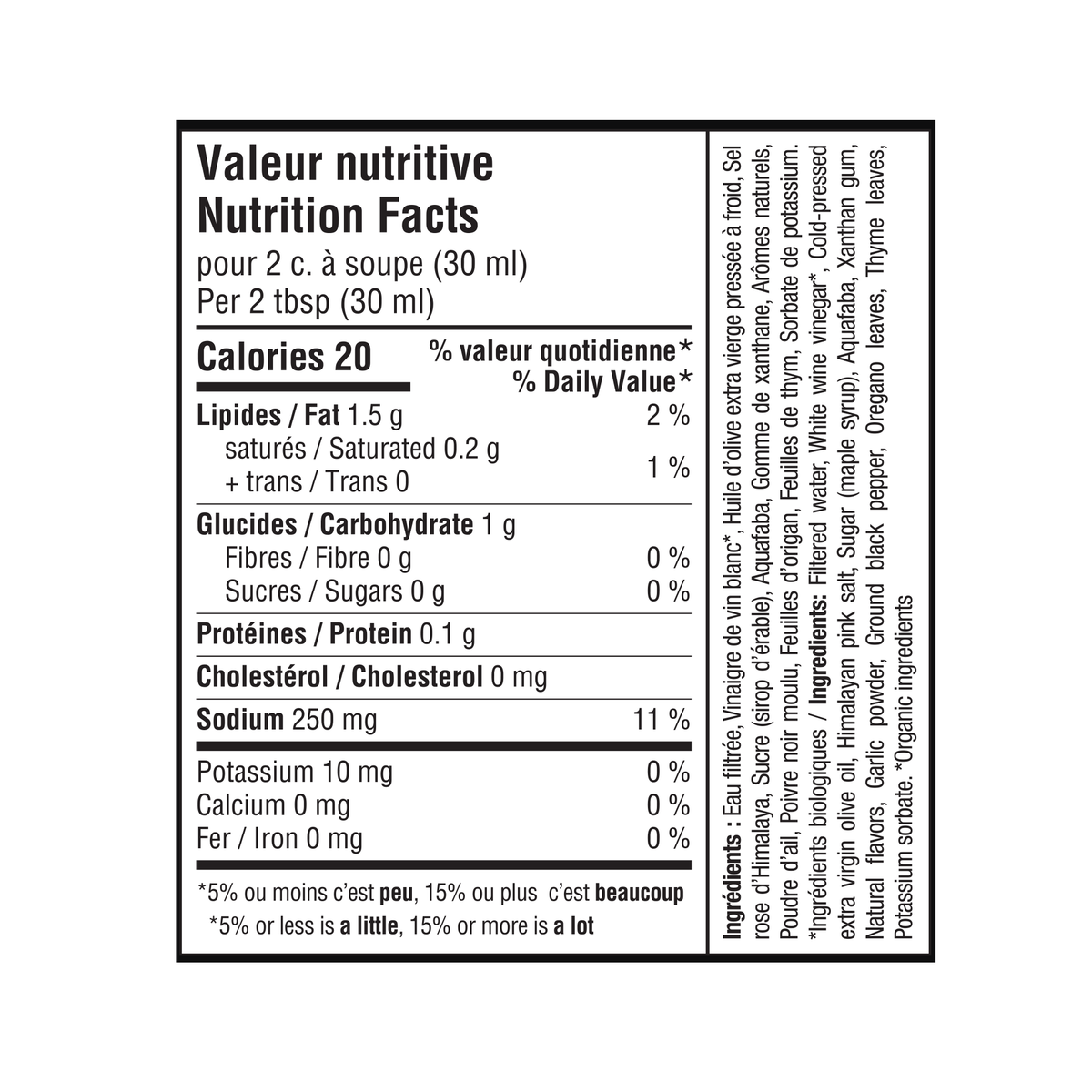 Informations Nutritionnelles