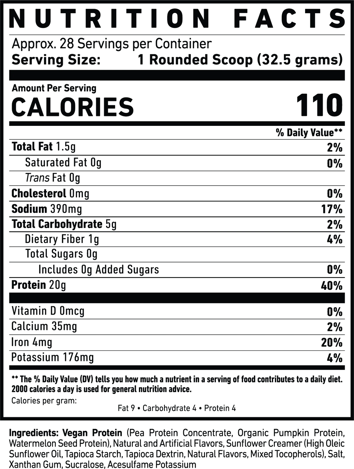 Informations Nutritionnelles